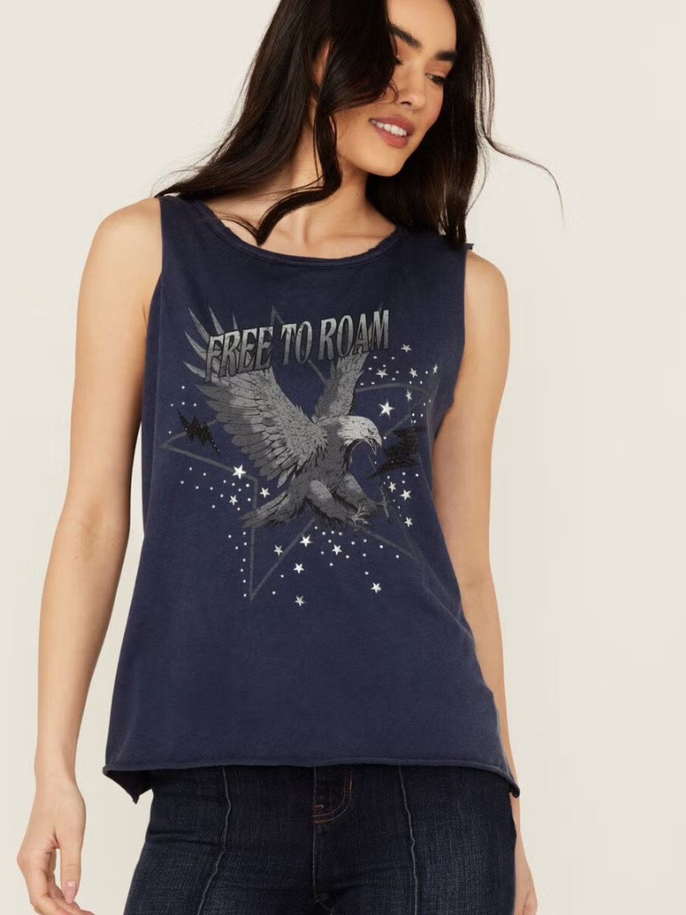 NWT Idyllwind Miranda Lambert Free to Roam Eagle Graphic Tank Top Large